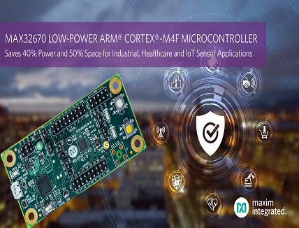 Arm Cortex-M4F Microcontroller saves 40% power & 50% space