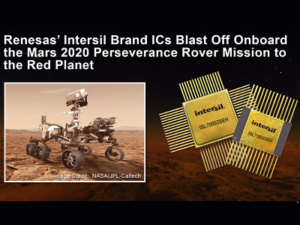 Renesas’ Intersil Brand ICs Blast Off Onboard the Mars 2020