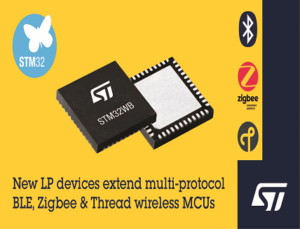 STMicroelectronics’s STM32WB Dual-Core Wireless MCUs for Bluetooth LE 5.0, Zigbee 3.0, and Thread Connectivity