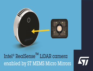 STMicroelectronics’s MEMS Micro-Mirror Chosen for Intel LiDAR Camera